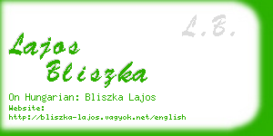 lajos bliszka business card